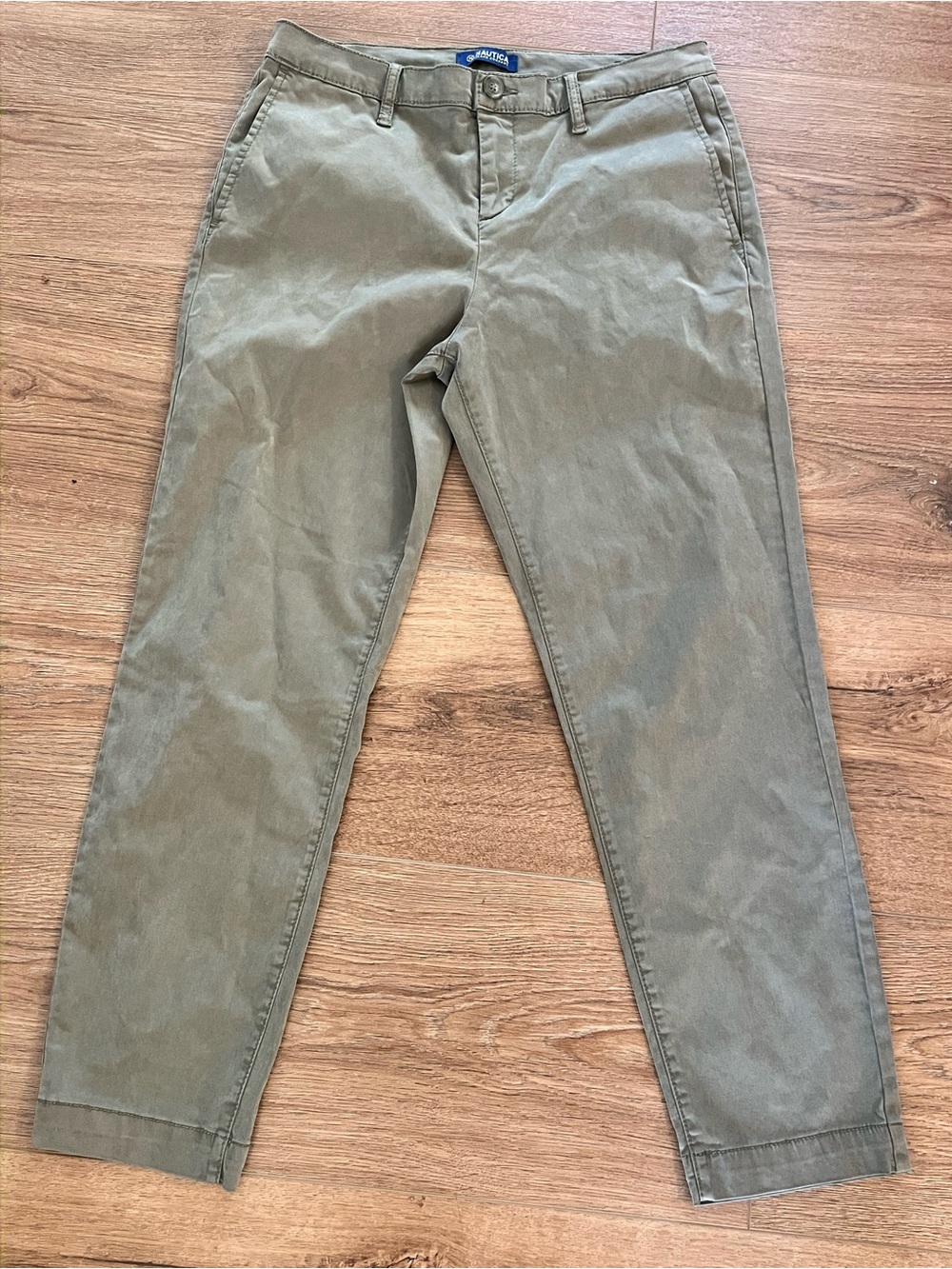 Nautica Straight-Leg Olive/Tan Chinos